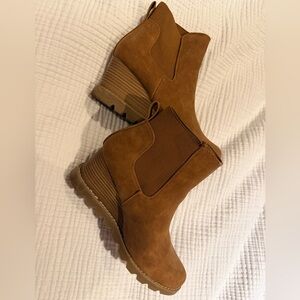 Light Brown Wedge Ankle Boots - only worn once!